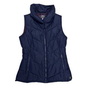 JOULES Luxury Designer Blue Equestrian Winter Puffer Vest Womens Size 4